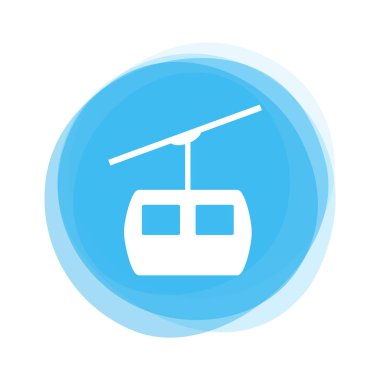 Beyaz teleferik ışık mavi düğmesini