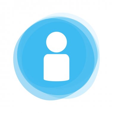 Beyaz kişi ışık mavi düğmesini