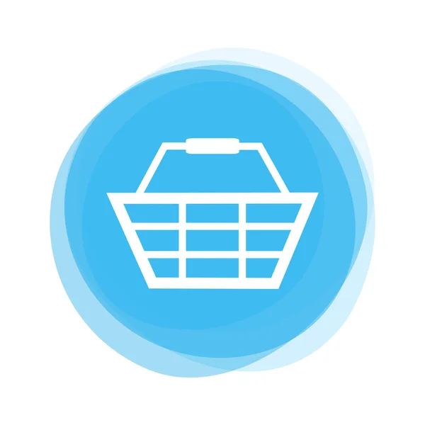 White Basket on light blue Button — Stock Photo, Image