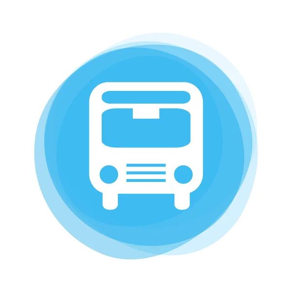 White Bus on light blue Button — Stock Photo, Image