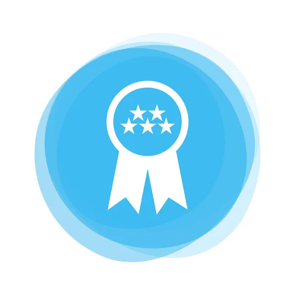 White Award op lichte blauwe knop — Stockfoto