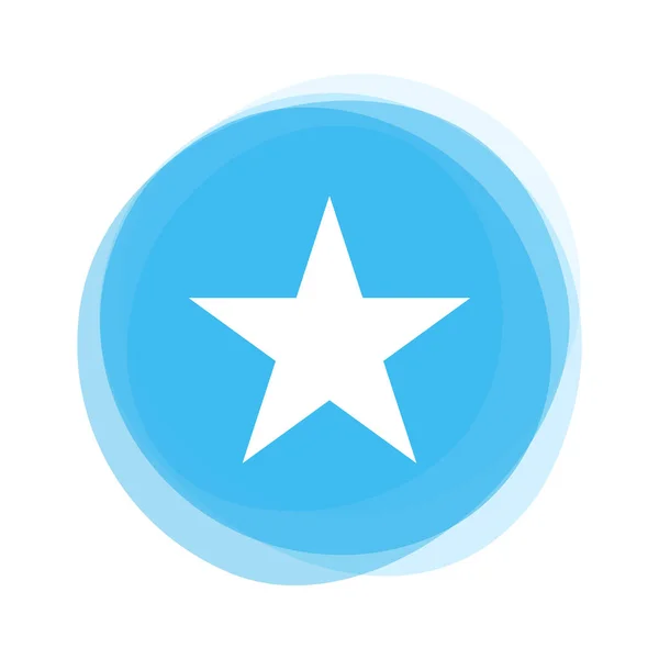 Estrella blanca sobre botón azul claro — Foto de Stock