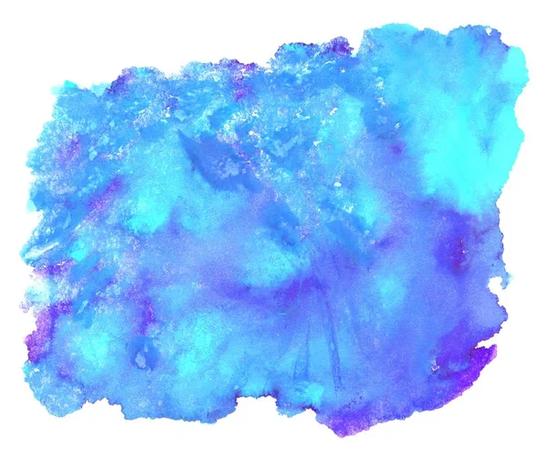 水彩纹理蓝色绿松石紫色 — 图库照片