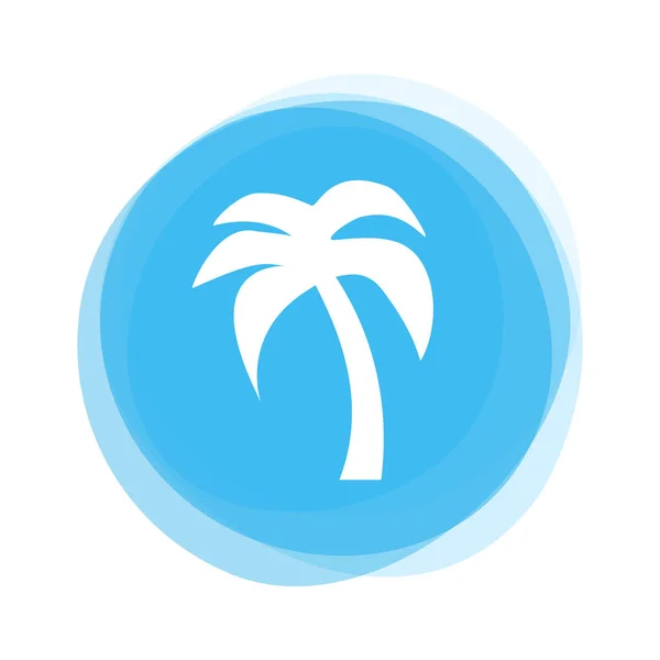 Light blue Button: Palm — Stock Photo, Image