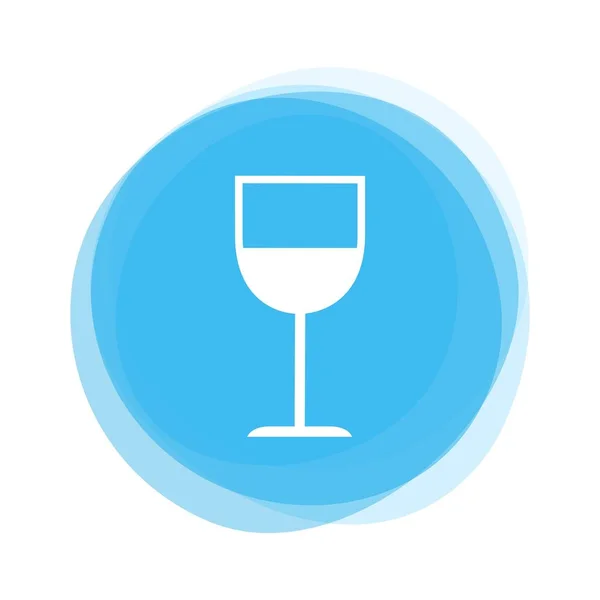 Botão azul claro: Copo de vinho — Fotografia de Stock