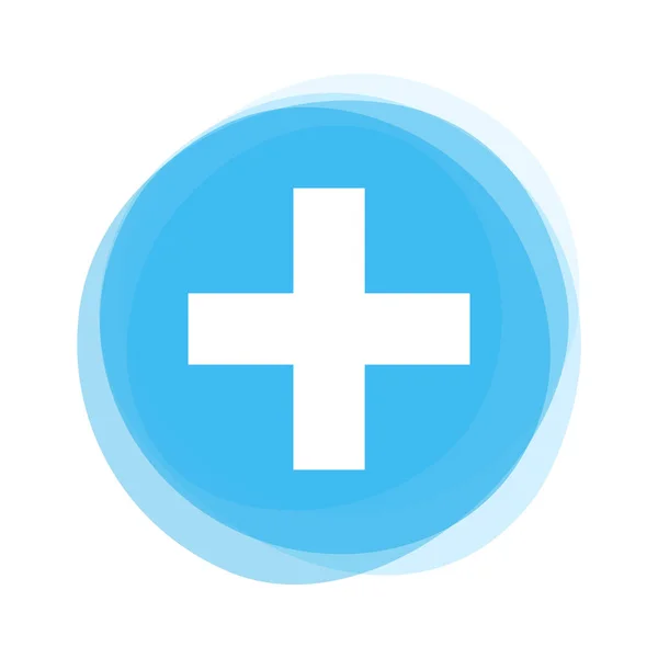 Light blue Button: Plus — Stock Photo, Image