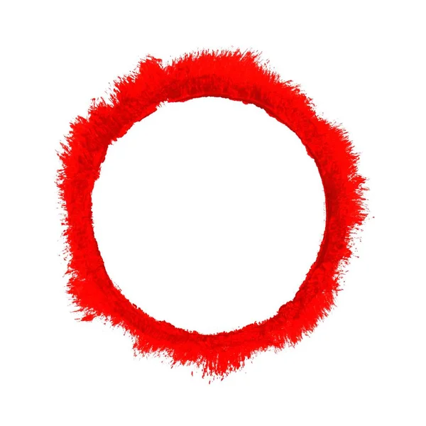 Ручне пофарбоване кільце червоного кола — стокове фото