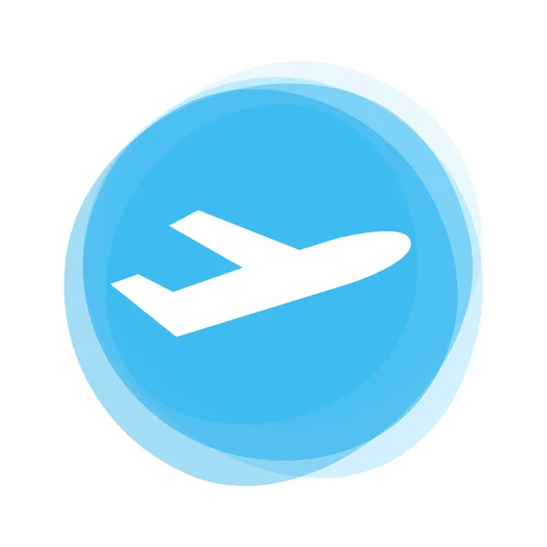 Světle modré tlačítko: letadlo — Stock fotografie