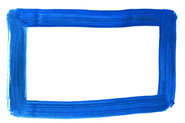 Puste pędzel rama niebieska — Zdjęcie stockowe