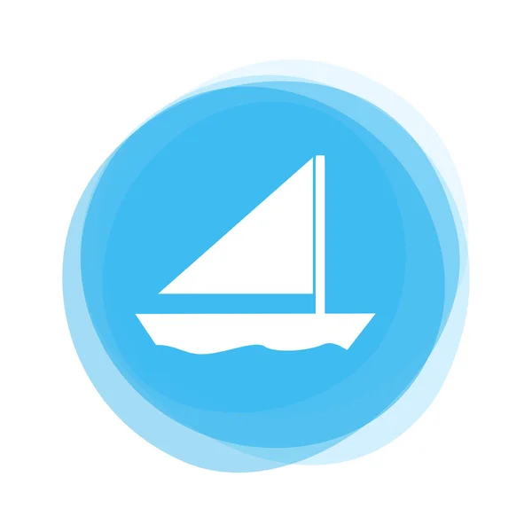 Light blue Button: Sailing Boat — Stock Photo, Image