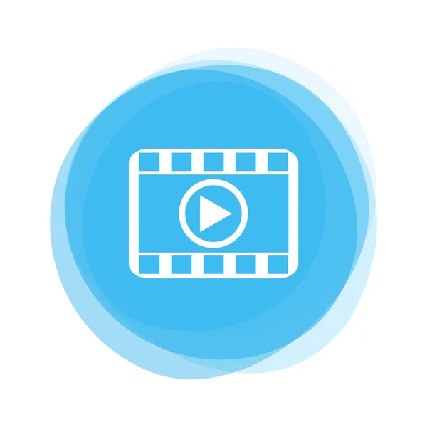 Licht blauwe knop: Video — Stockfoto