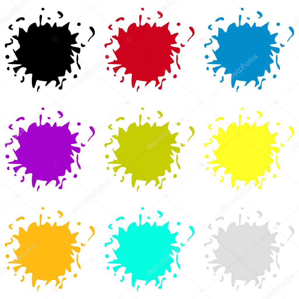 Set of 9 colorful blobs