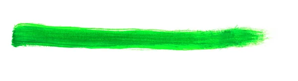 Uzun yeşil boya fırçası şerit taslağını — Stok fotoğraf