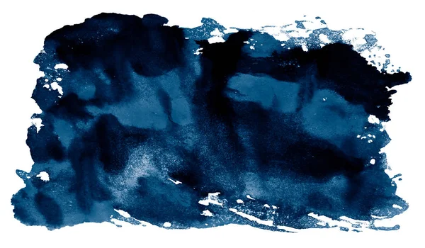 濃い青、グレー、黒の手塗りの水彩の質感 — ストック写真