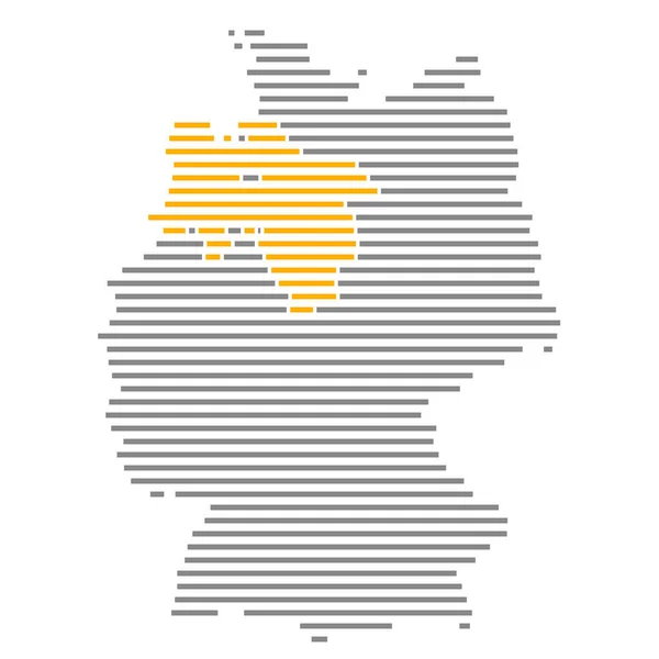 Lower Saxony / Niedersachsen - Gri turuncu çizgili Almanya Federal Devletleri haritası — Stok fotoğraf