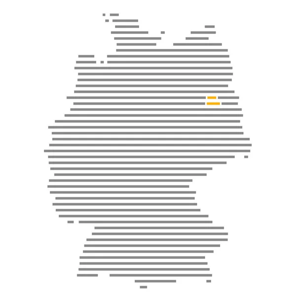Βερολίνο - Χάρτης ομόσπονδων κρατών της Γερμανίας με γκρι πορτοκαλί ρίγες — Φωτογραφία Αρχείου
