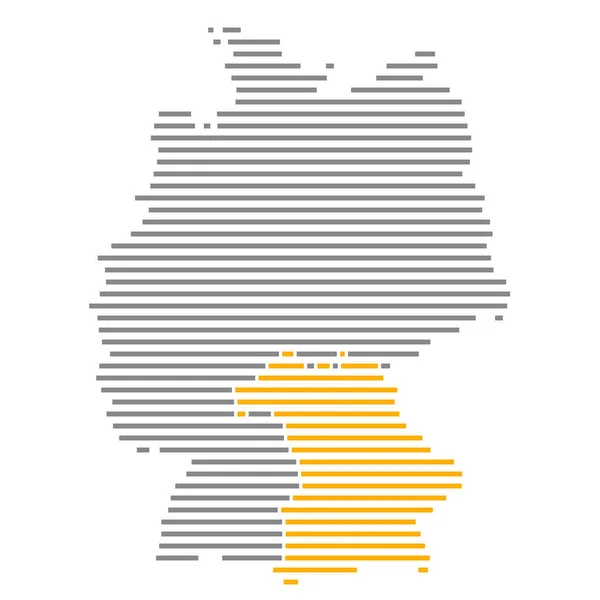 Βαυαρία / Μπάγερν - Χάρτης ομόσπονδων κρατών της Γερμανίας με γκρι πορτοκαλί ρίγες — Φωτογραφία Αρχείου