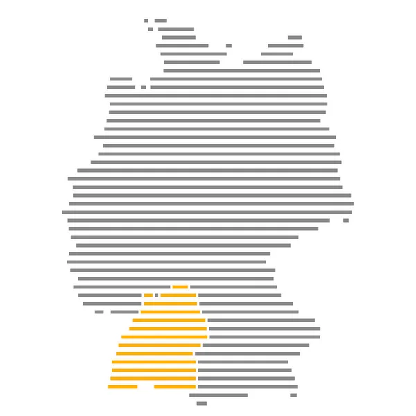 Baden-Wuertemberg - Ομοσπονδιακή κράτη χάρτη της Γερμανίας με γκρι πορτοκαλί ρίγες — Φωτογραφία Αρχείου