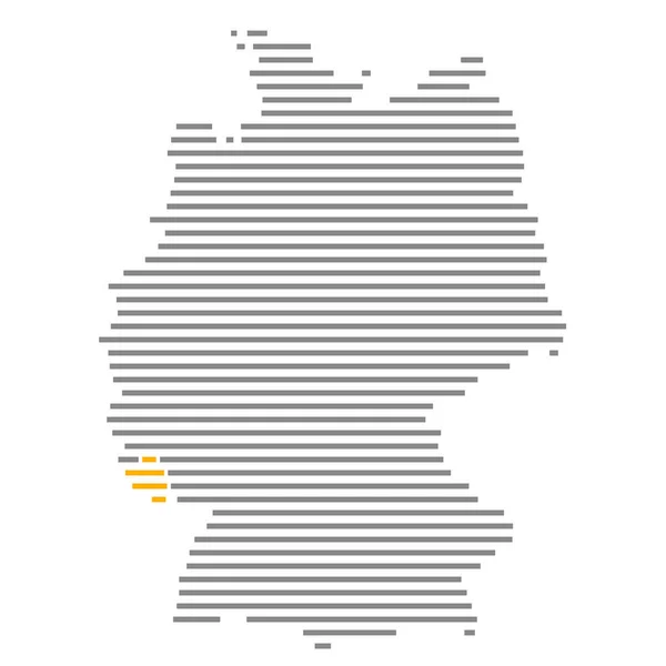 Saarland - Χάρτης ομόσπονδων κρατών της Γερμανίας με γκρίζες πορτοκαλί ρίγες — Φωτογραφία Αρχείου