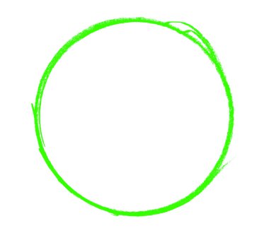 Yeşil renkli boş el çizilmiş daire