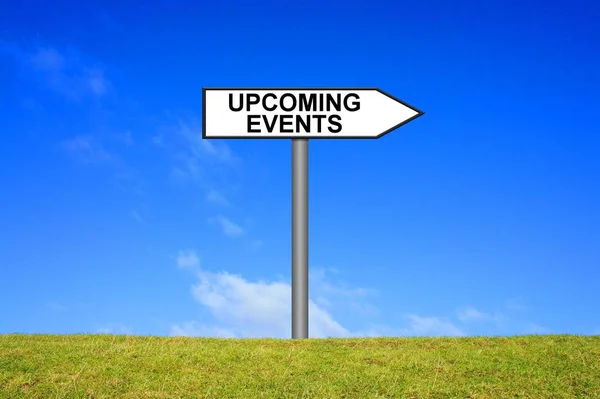 Signpost showing Upcoming Events — Stock Photo, Image