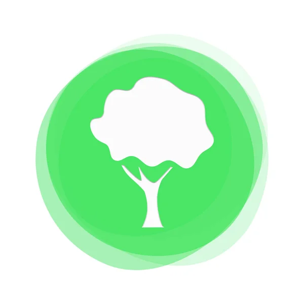 Светло-зеленая кнопка: символ дерева и леса — стоковое фото