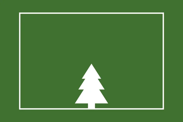 Απλή πράσινη χριστουγεννιάτικη κάρτα με λευκό πλαίσιο και διακόσμηση — Φωτογραφία Αρχείου