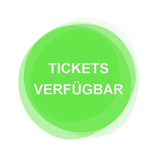 Light green Button: Tickets available german — Stock Photo, Image