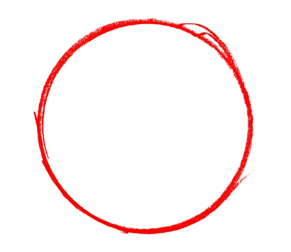 Círculo desenhado à mão vazio com cor vermelha — Fotografia de Stock