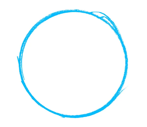 Empty hand drawn circle with blue color — Stock Photo, Image