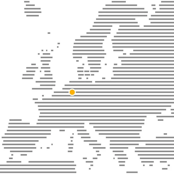 Кельн или Дюссельдорф в Германии - Положение города на карте Европы — стоковое фото