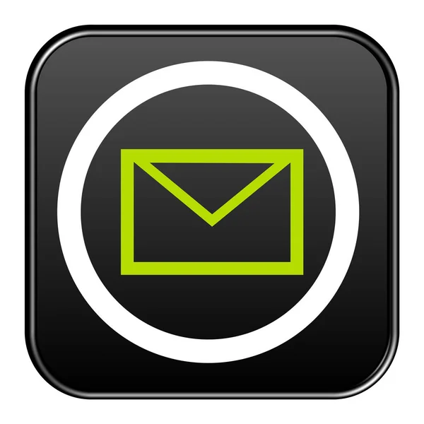 Czarny przycisk: Poczta lub Newsletter — Zdjęcie stockowe