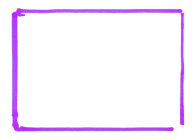 Beyaz arkaplanda mor renkli kalem çerçevesi