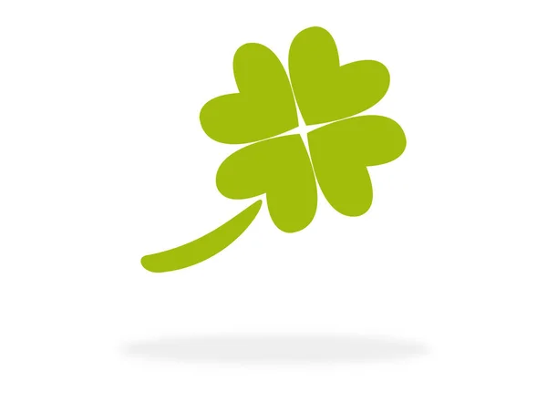 Ícone de trevo verde com 4 folhas — Fotografia de Stock
