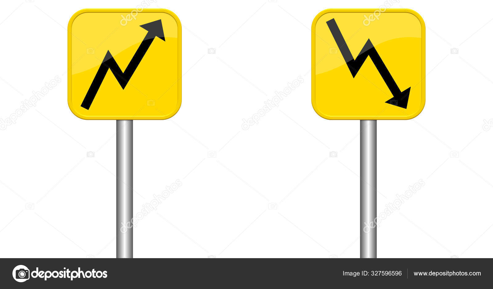 Yellow Signposts showing Arrow up and down Stock Photo by ©keport 327596596