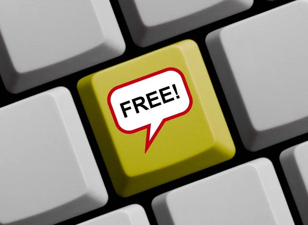 Speech Bubble on computer keyboard: Free — Stock Photo, Image