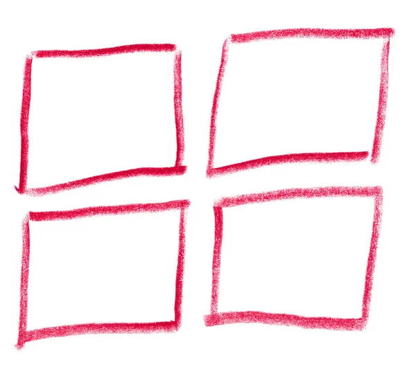 Hand drawn rectangles with red color — Stock Photo, Image