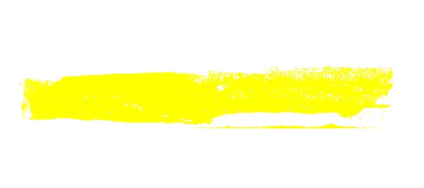 Graffiti o pennello a strisce dipinte a mano con colore giallo — Foto Stock