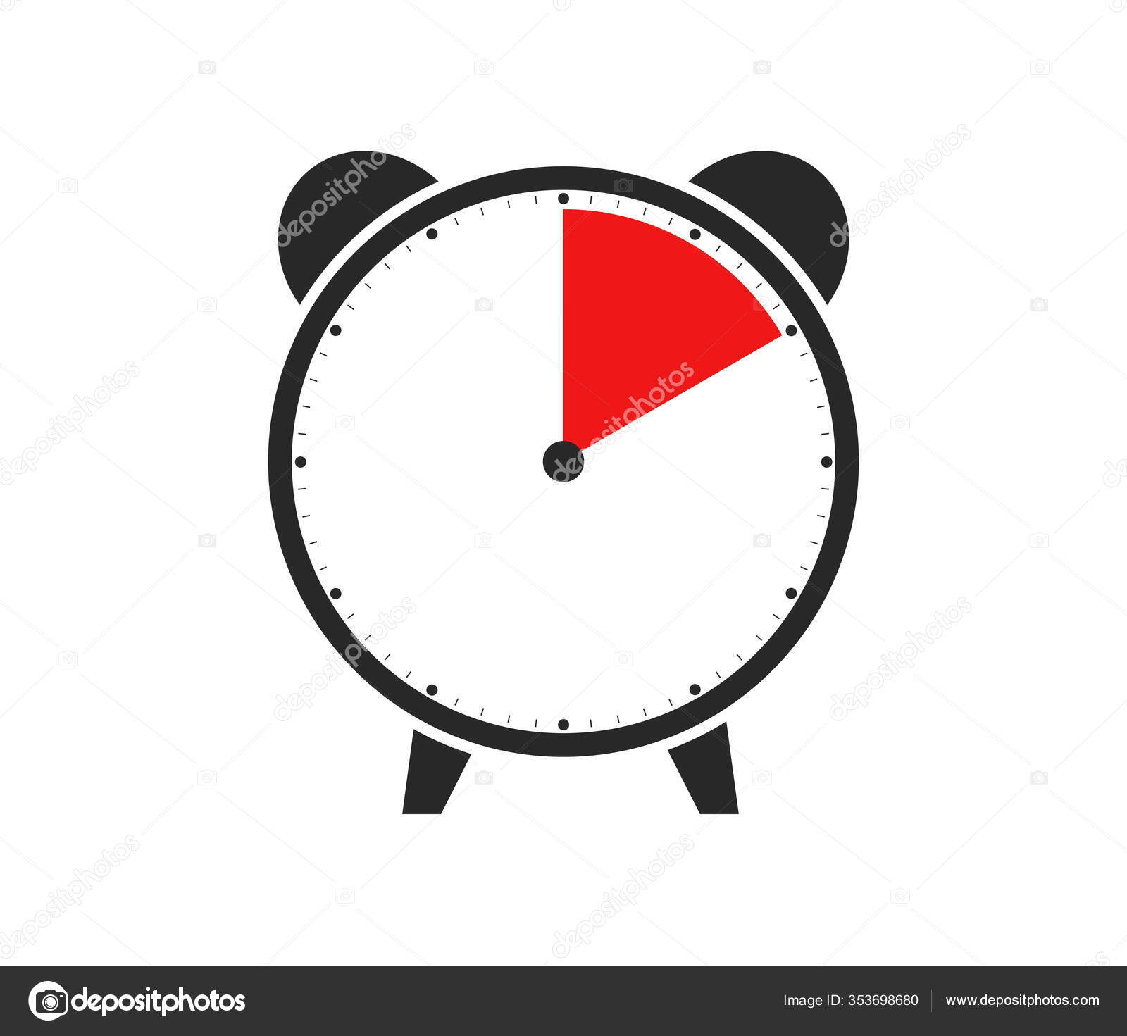 Icono Negro Rojo Reloj Despertador Que Muestra Duracion Minutos Segundos Foto de stock 353698680 keport