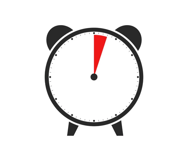黑色及红色钟表或报警器图标 显示3分钟或3秒的持续时间 — 图库照片