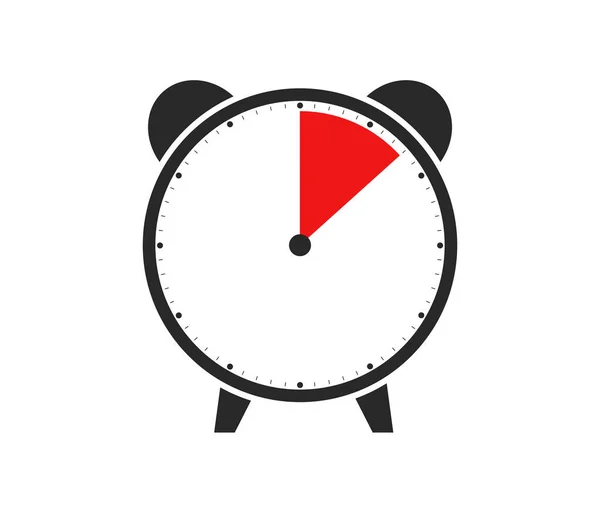 Icono Negro Rojo Reloj Despertador Que Muestra Una Duración Minutos —  Fotos de Stock