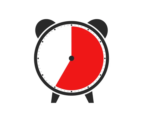 時計または目覚まし時計の黒と赤のアイコンは 35分または35秒または7時間の期間を示す — ストック写真