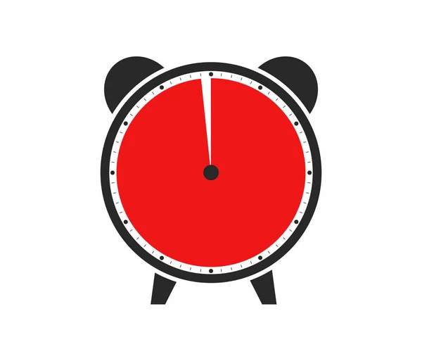 Black and red Icon of Watch or Alarm Clock showing Duration of 59 Minutes or 59 Seconds