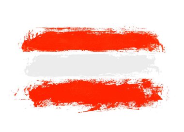 Avusturya - 3 fırça çizgili el yapımı bayrak Mavi beyaz kırmızı