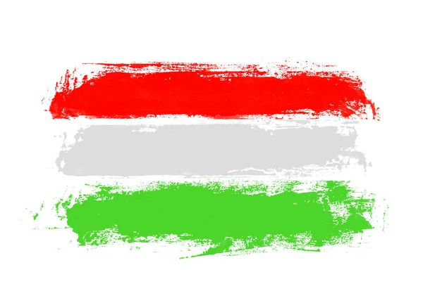 Hungary Hand Painted Flag Withbrush Stripes — Stock Photo, Image