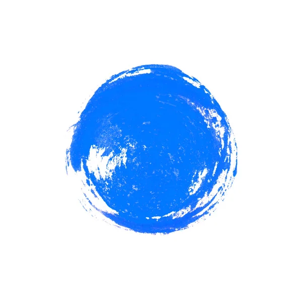 Dirty Blue Paintbrush Graffiti Circle Made Watercolor — Stock Photo, Image