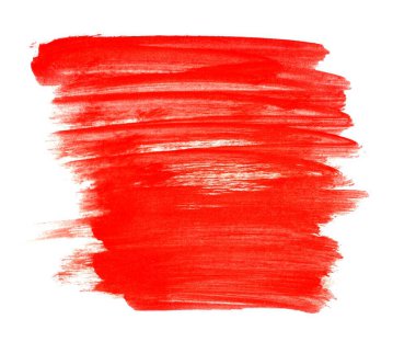 Kırmızı kirli el fırçayla boyanmış suluboya çizgiler.