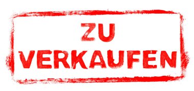 Satılık Bayrak: Almanca şablon yazılı kırmızı kauçuk çerçeve