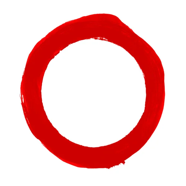 Κενό Πινέλο Κύκλο Δαχτυλίδι Κόκκινο Χρώμα — Φωτογραφία Αρχείου