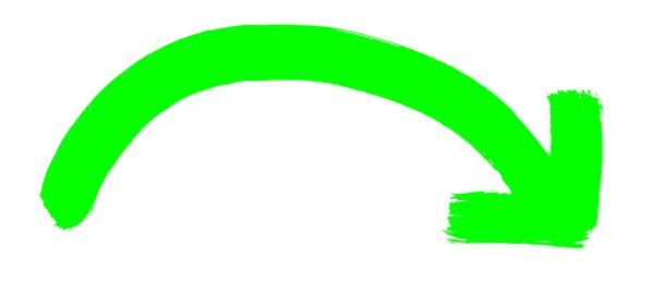 Círculo Verde Dibujado Mano Aislado Con Curva —  Fotos de Stock